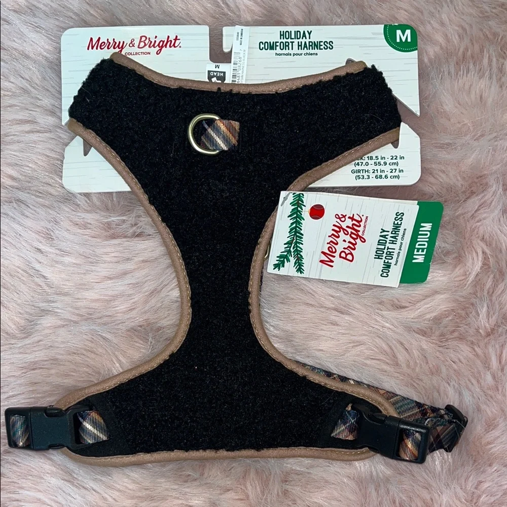 Dog Harness by Merry & Bright Black & Plaid Comfort Harness